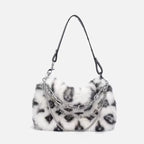 Fluffy Leopard Shoulder Purse