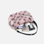 Fluffy Leopard Shoulder Purse